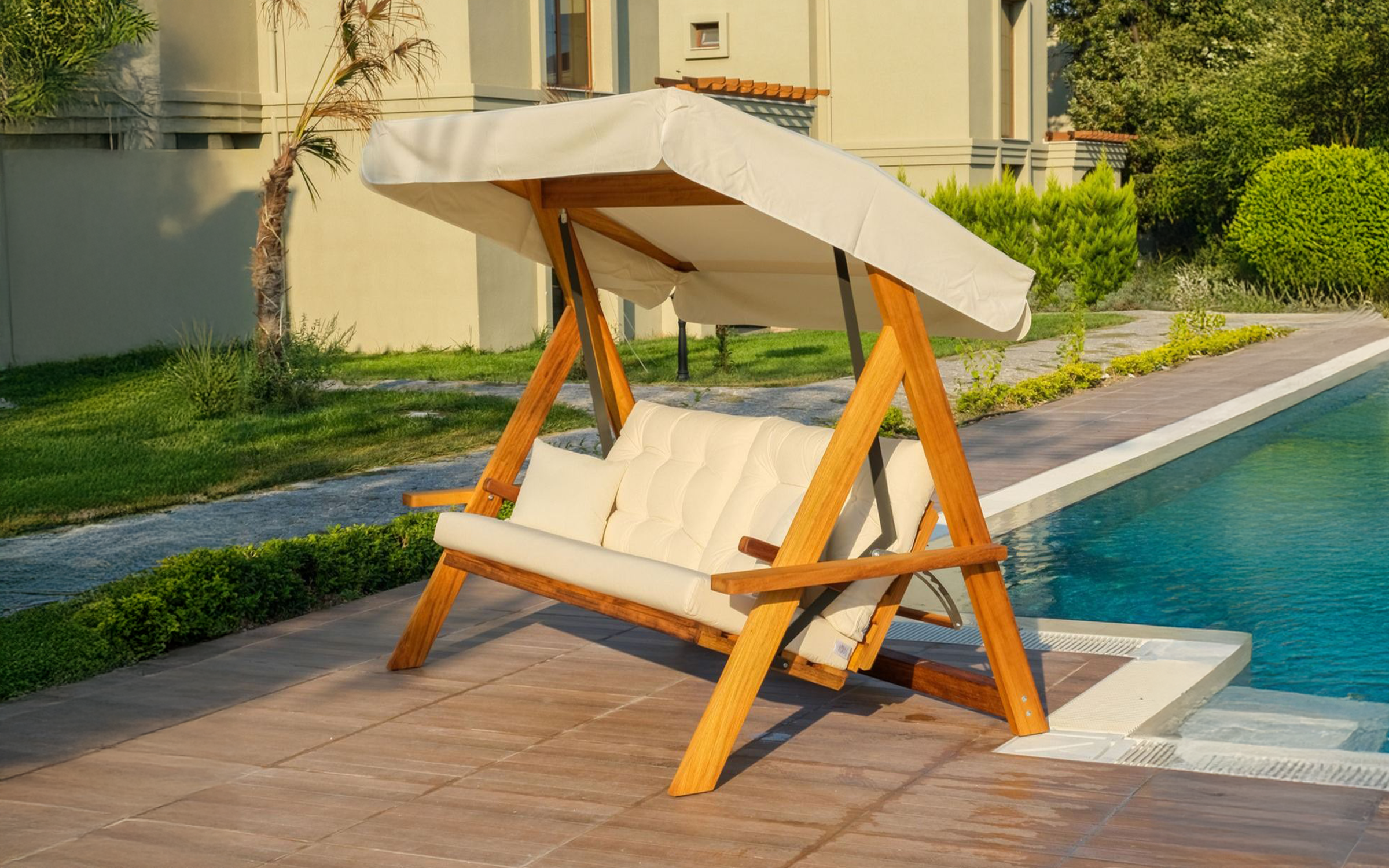 Качеля Лион, натуральный + бежевый  2